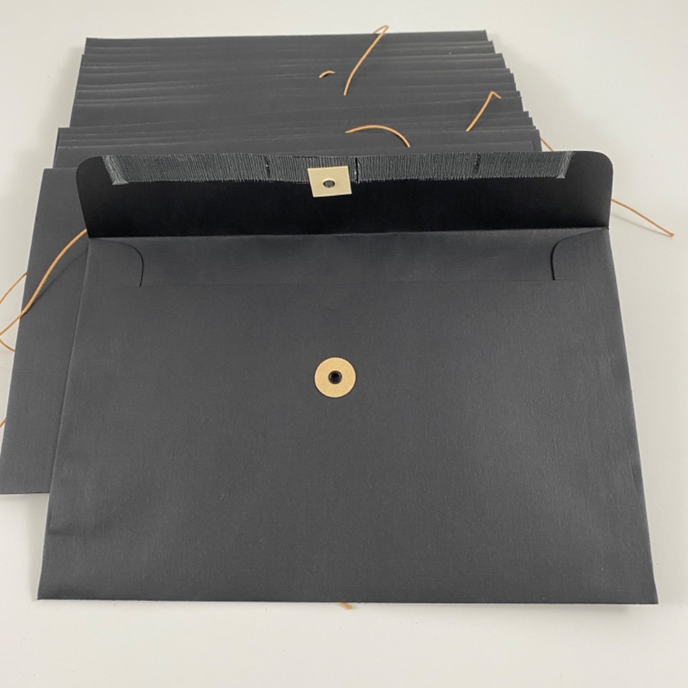 Custom Black String Closure Envelopes - Picture 2 of 3